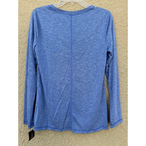 Ideology Women's T-Shirt Long Sleeve Knot Front Blue Small NWT - Picture 3 of 7